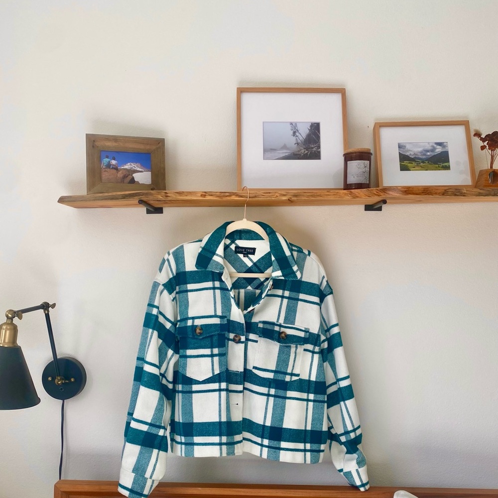 Cute plaid oversized jacket